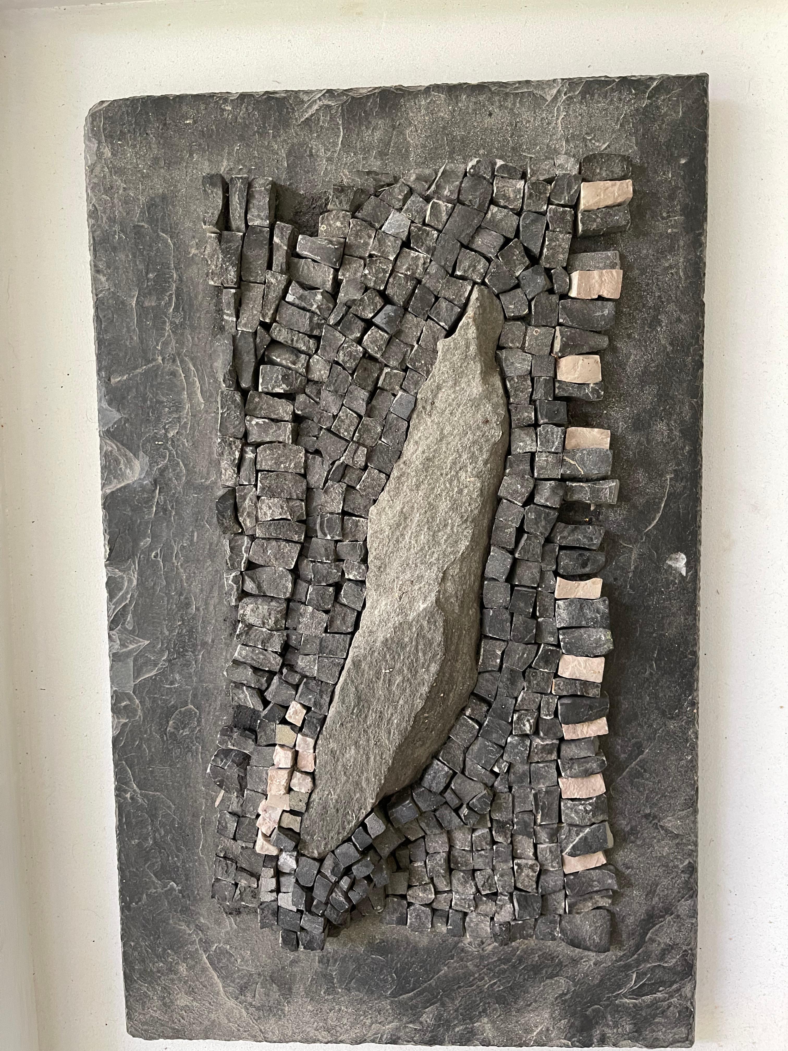 Abstract slate sandstone composition by Nicole Cormier (1932-2020)
Provenance from the artist atelier.