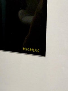 Abstract Composition Gouache on Paper, Miodrag, Signed