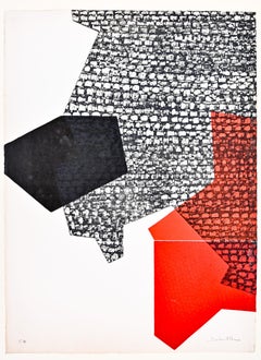 Composizione astratta in rosso e nero di Jacqueline Debutler