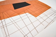 Composizione astratta in terracotta e nero di Jacqueline Debutler