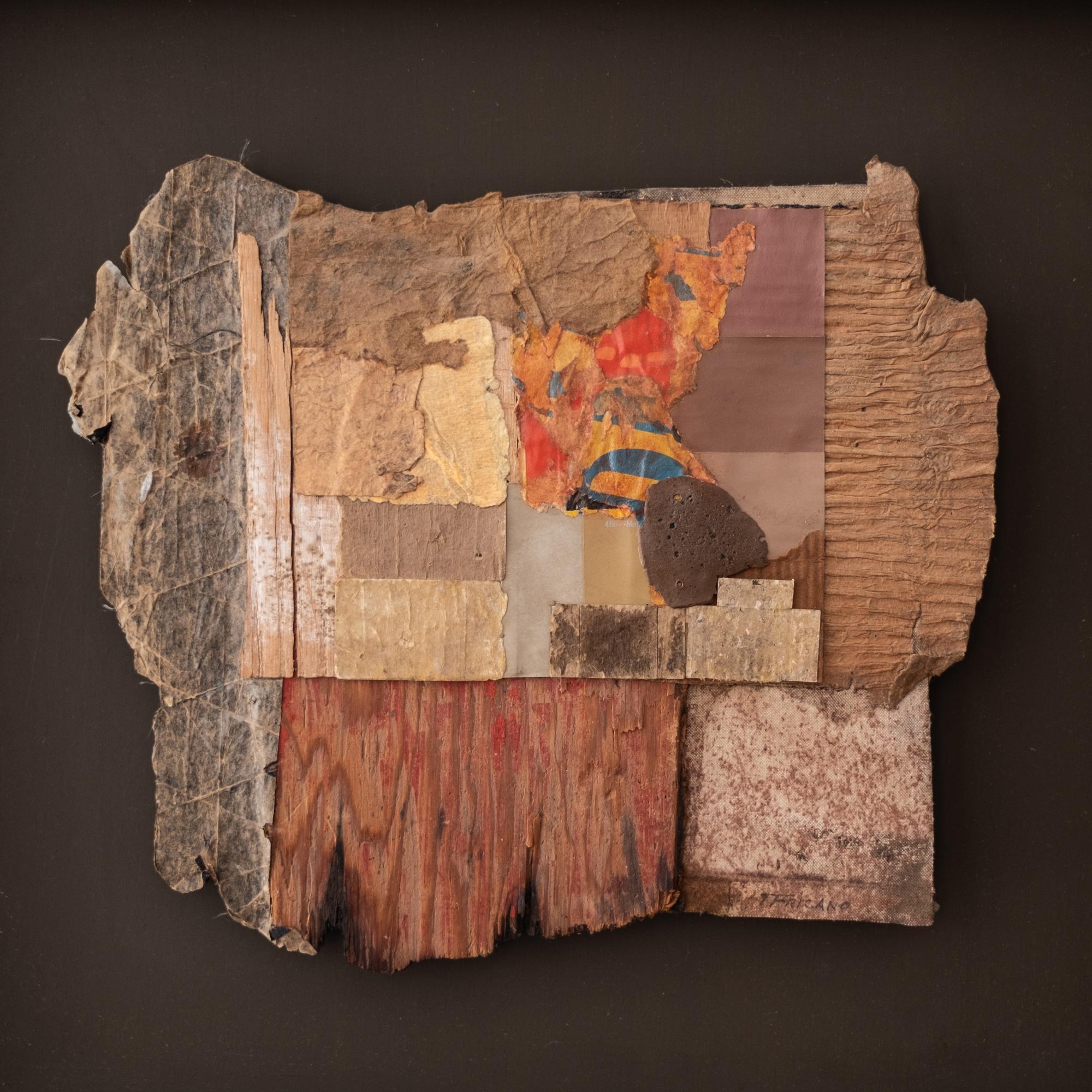 Compelling work by California artist Tom Fricano. Construction of painted wood, cardboard and canvas. Signed. 

Fricano's work is In the collections of collections of the Library of Congress, Philadelphia Museum of Art, Art Institute of Chicago,