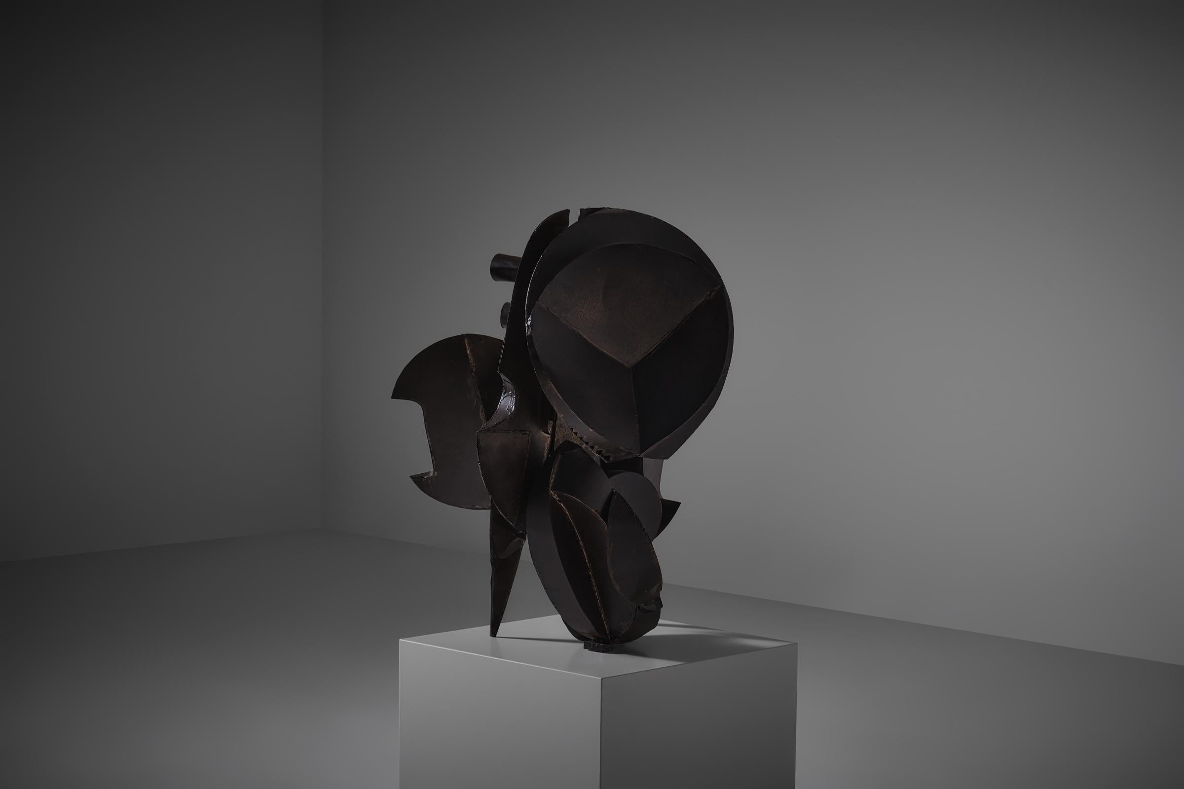 Italian Abstract constructivist sculpture in metal by Sergio Ponzio IV, Italy 1971 For Sale