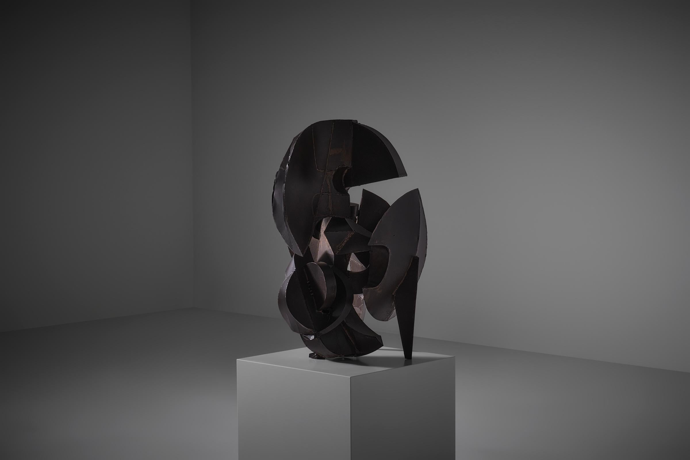 Abstract constructivist sculpture in metal by Sergio Ponzio IV, Italy 1971 For Sale 2