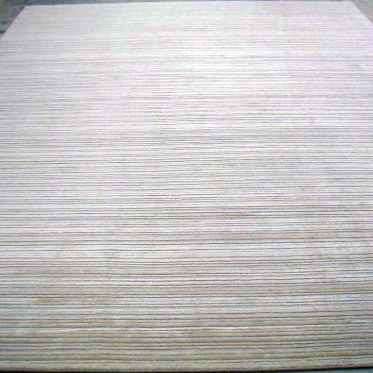 Nepalese Abstract Contemporary Area Rug Gold, Handmade Wool Silk, Symfonia For Sale