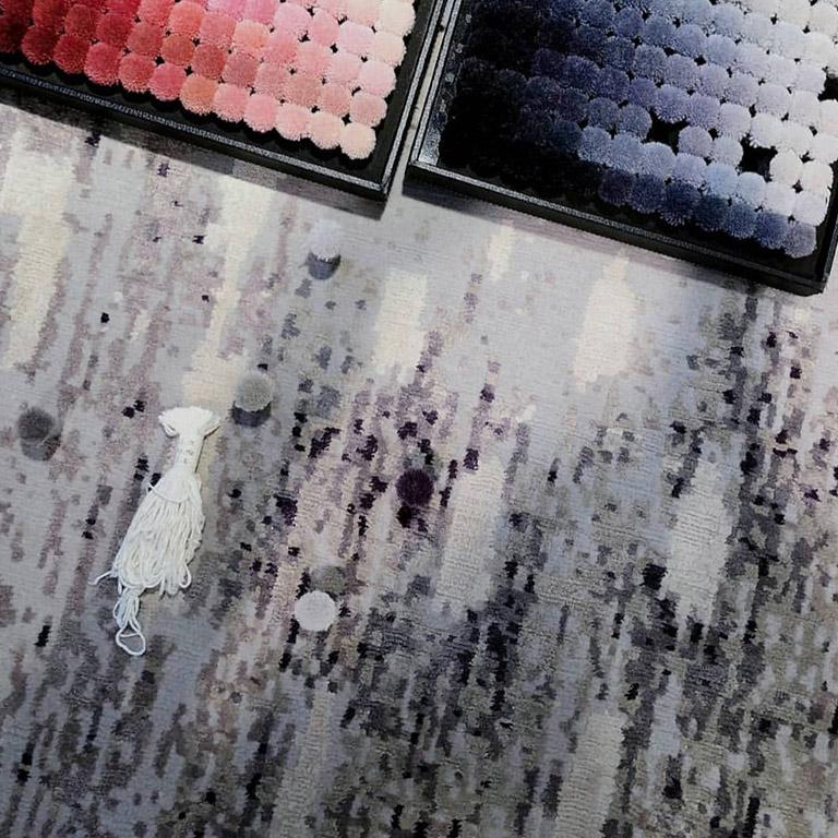 purple abstract area rug