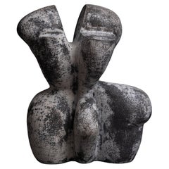 Abstract, Contemporary ceramic sculpture by Bo Arenander, Raku fired, In-stock