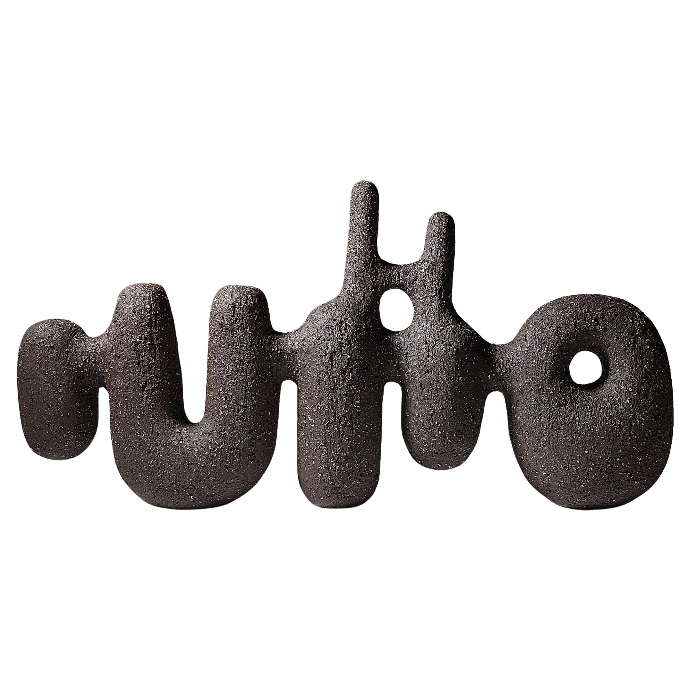 Abstract Contemporary Ceramic Sculpture by Rachel Peters, Black Clay, In Stock