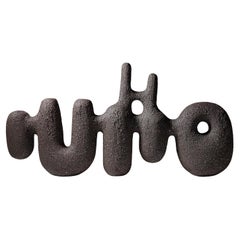 Abstract Contemporary Ceramic Sculpture by Rachel Peters, Black Clay, In Stock