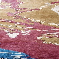 Abstract Contemporary Colorful Area Rug, Handmade of Wool Silk, "Kesaria"