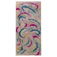 Abstract Contemporary Dusty Pink Carpet "Spindrift" by Doris Leslie Blau