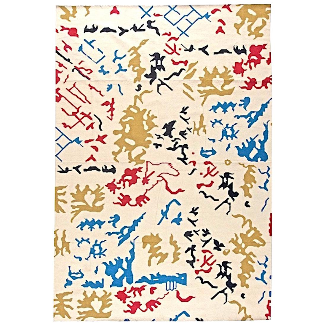 Primary Colored Abstract Area Rug