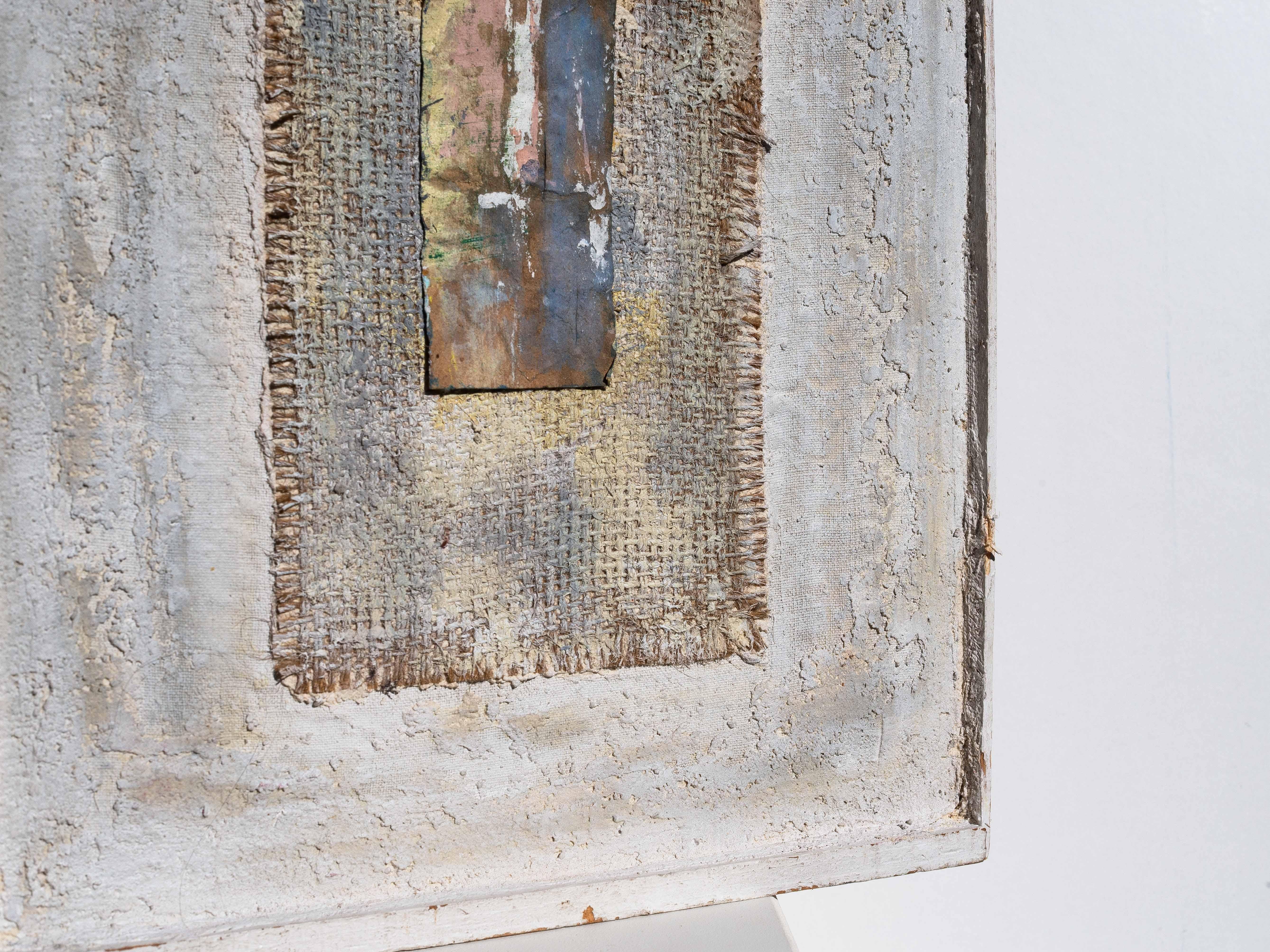 Minimalist Abstract Contemporary Painting - Mixed Media Art - Signed - France 1990s For Sale