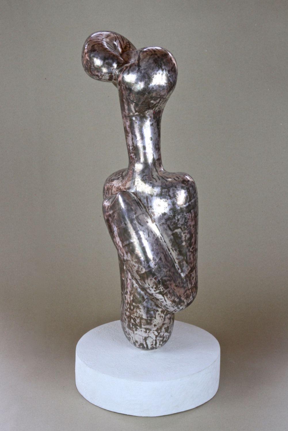 Abstract Contemporary Silvered Sculpture by M. Treml, Handcarved, Austria 2018 For Sale 5