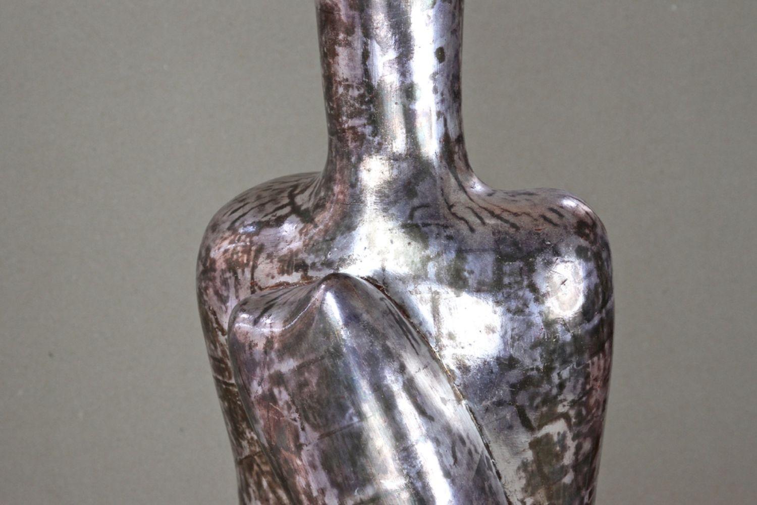 Abstract Contemporary Silvered Sculpture by M. Treml, Handcarved, Austria 2018 For Sale 6