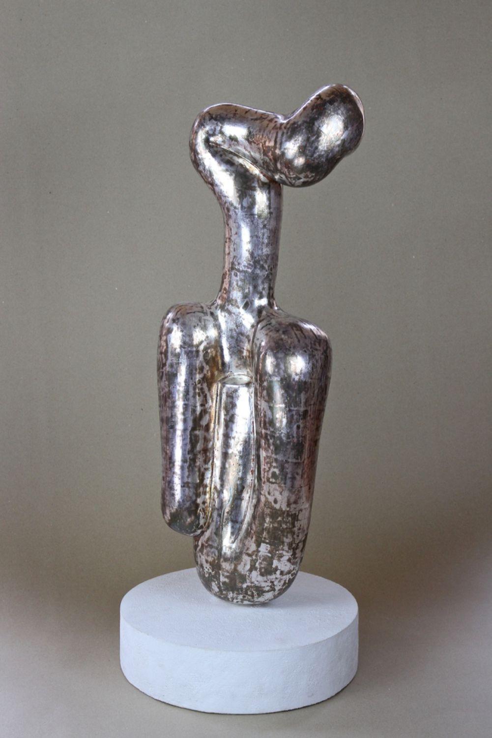Abstract Contemporary Silvered Sculpture by M. Treml, Handcarved, Austria 2018 For Sale 14
