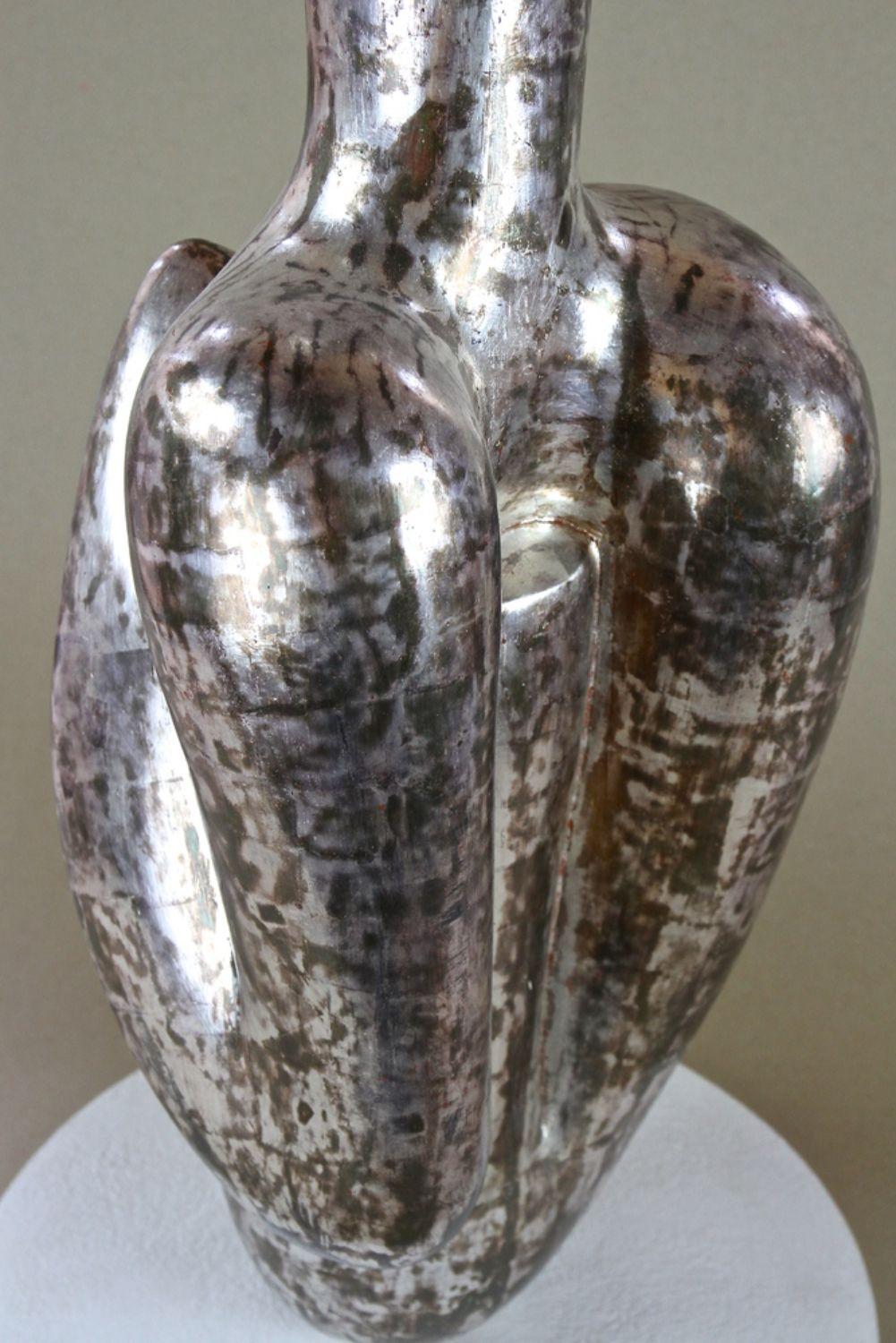 Abstract Contemporary Silvered Sculpture by M. Treml, Handcarved, Austria 2018 For Sale 2