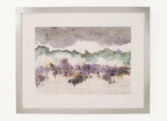 Abstract Contemporary Watercolor Painting, Modern Style, Framed