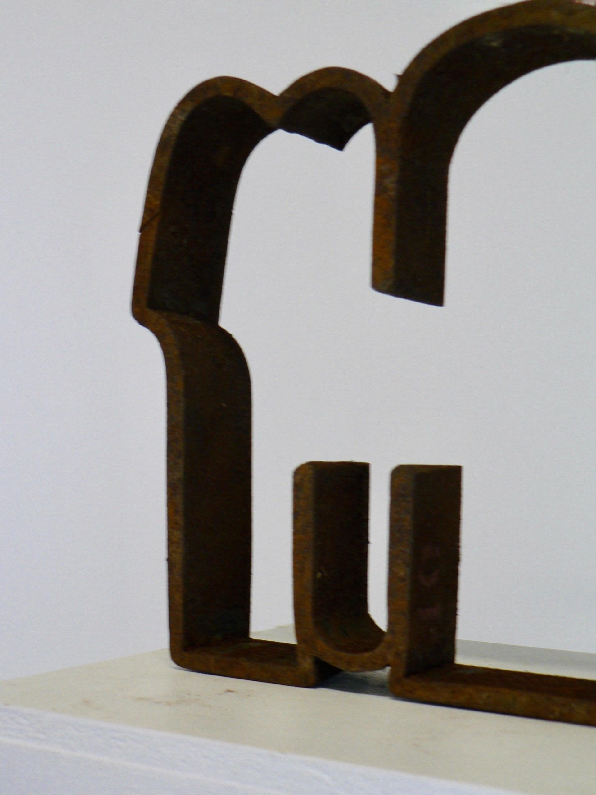 Abstract corten steel sculpture - 1970s - France. In Good Condition For Sale In SOTTEVILLE-LÈS-ROUEN, FR