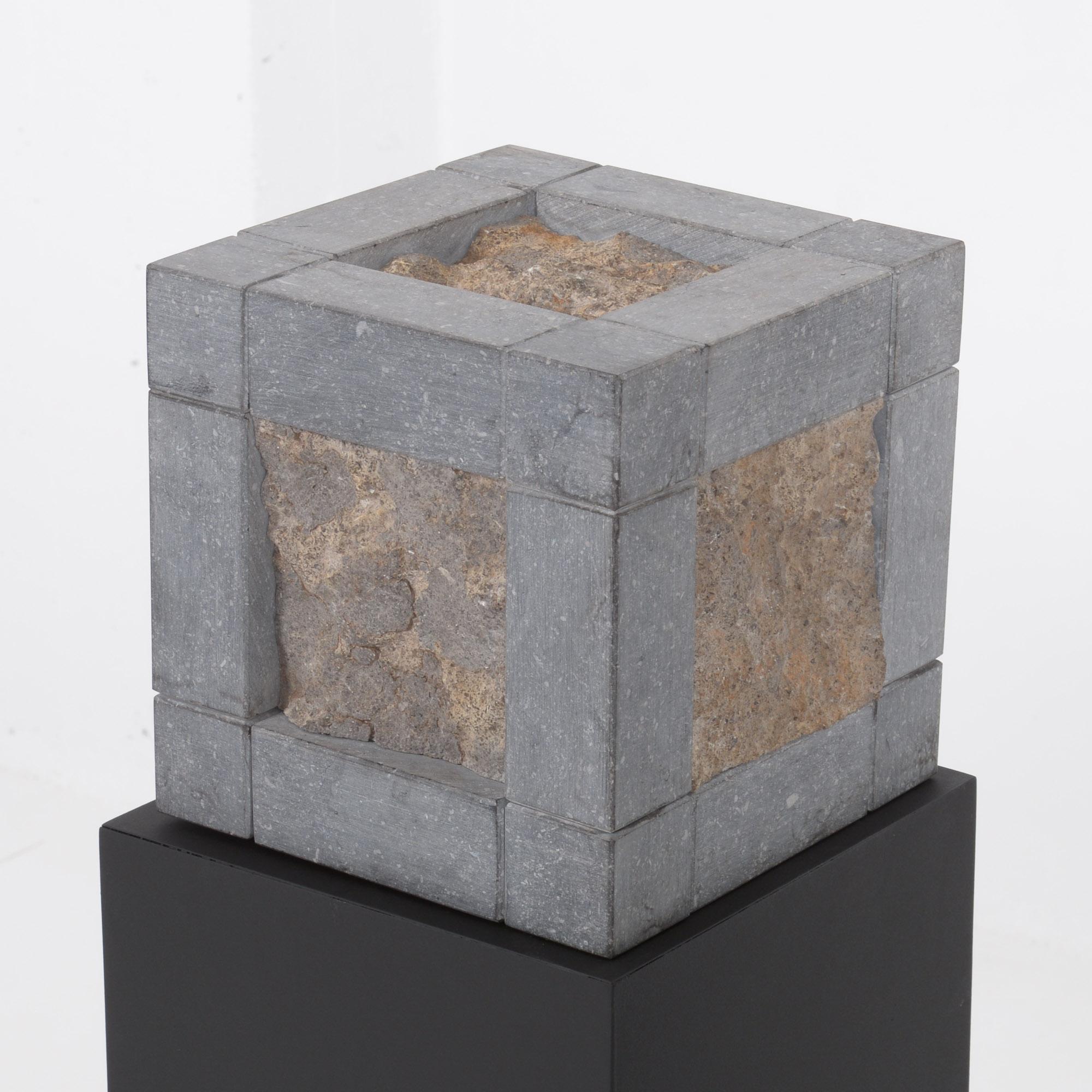 Stone Abstract Cube Sculptures by Jef Mouton