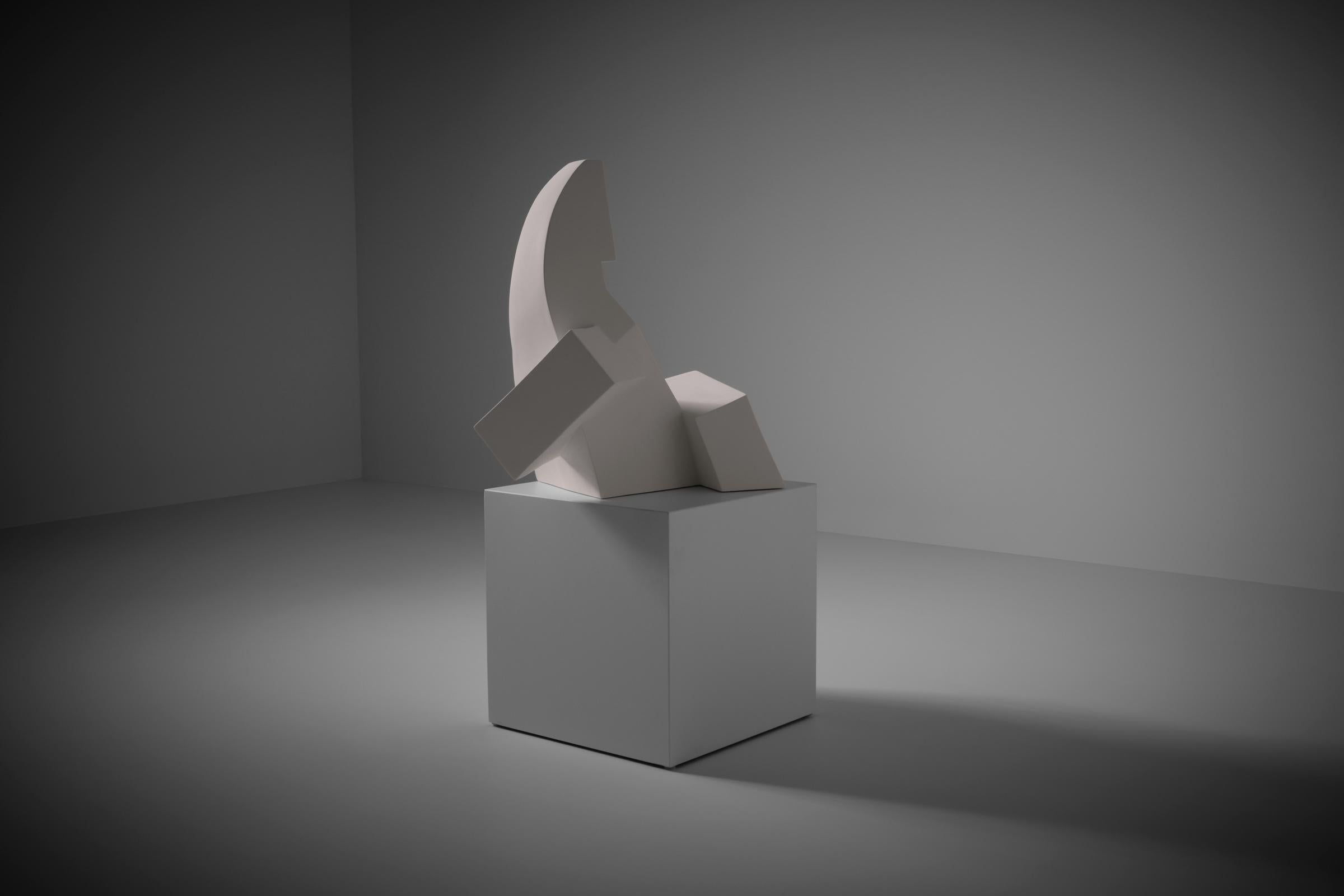 Abstract Cubist Plaster Sculpture, 1960s 5