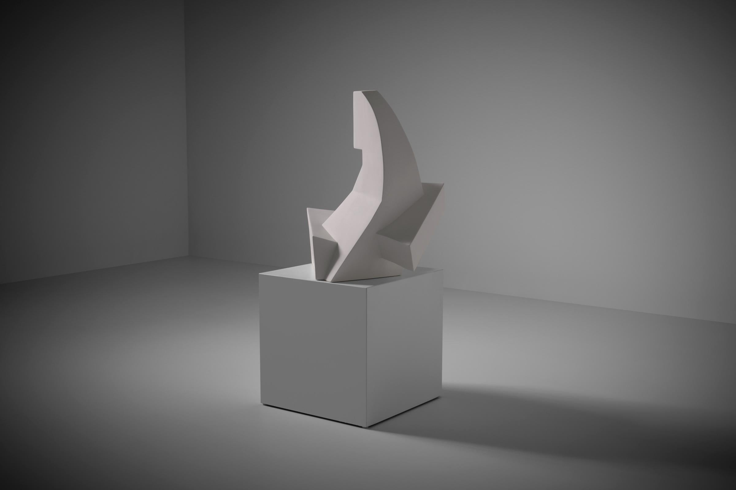 Abstract Cubist Plaster Sculpture, 1960s 1