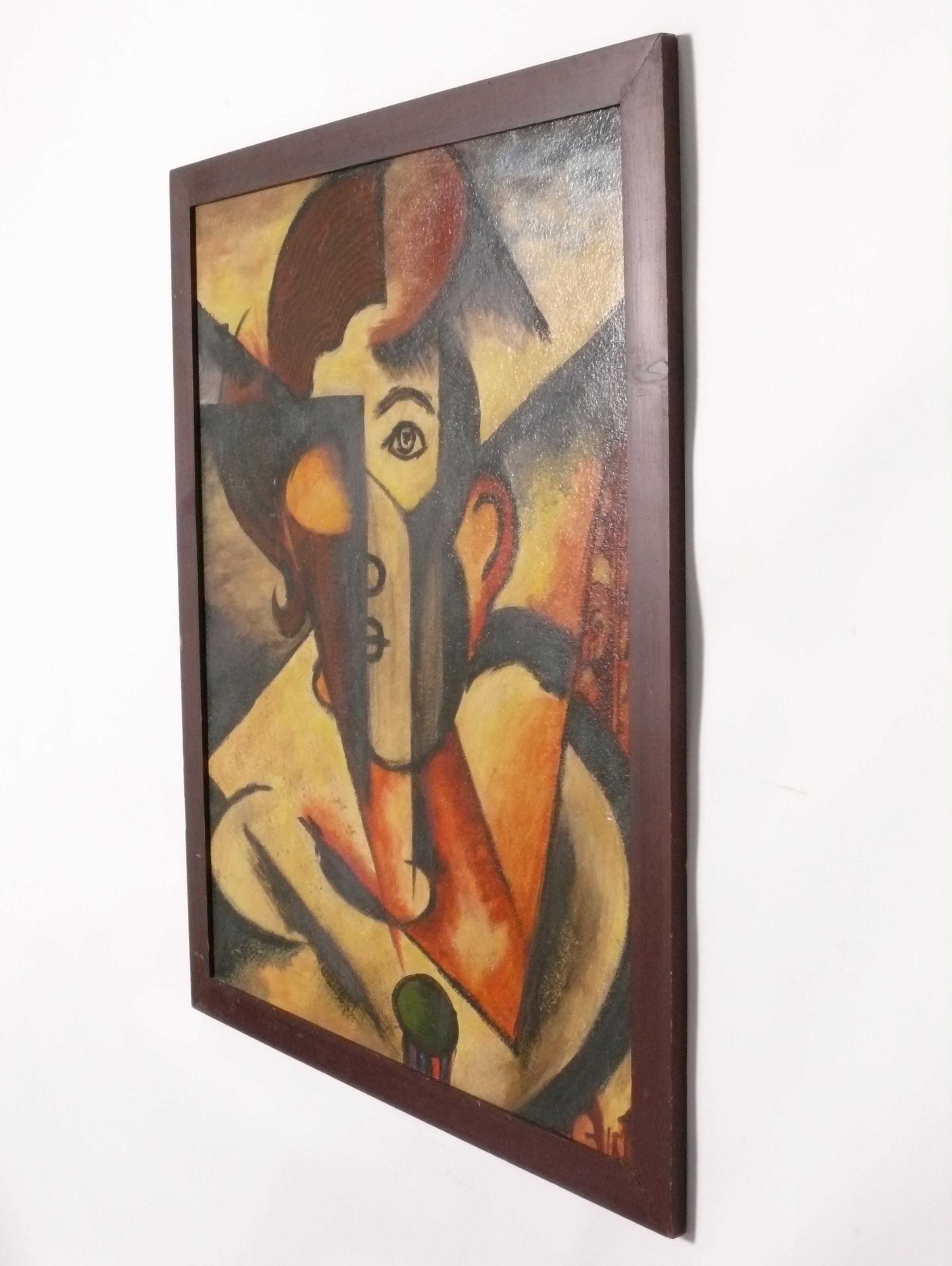Portrait cubiste abstrait, d'après l'artiste constructiviste russe Liubov Popova. Créé à l'origine par Popova dans les années 1910 -  1920, cet exemple a probablement été créé par un autre artiste dans les années 1980. Il mesure une hauteur