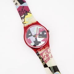 Abstrakte abstrakte Armbanduhr „Cubist Rap“ von Beatrice Santiccioli für Swatch, 1990er Jahre