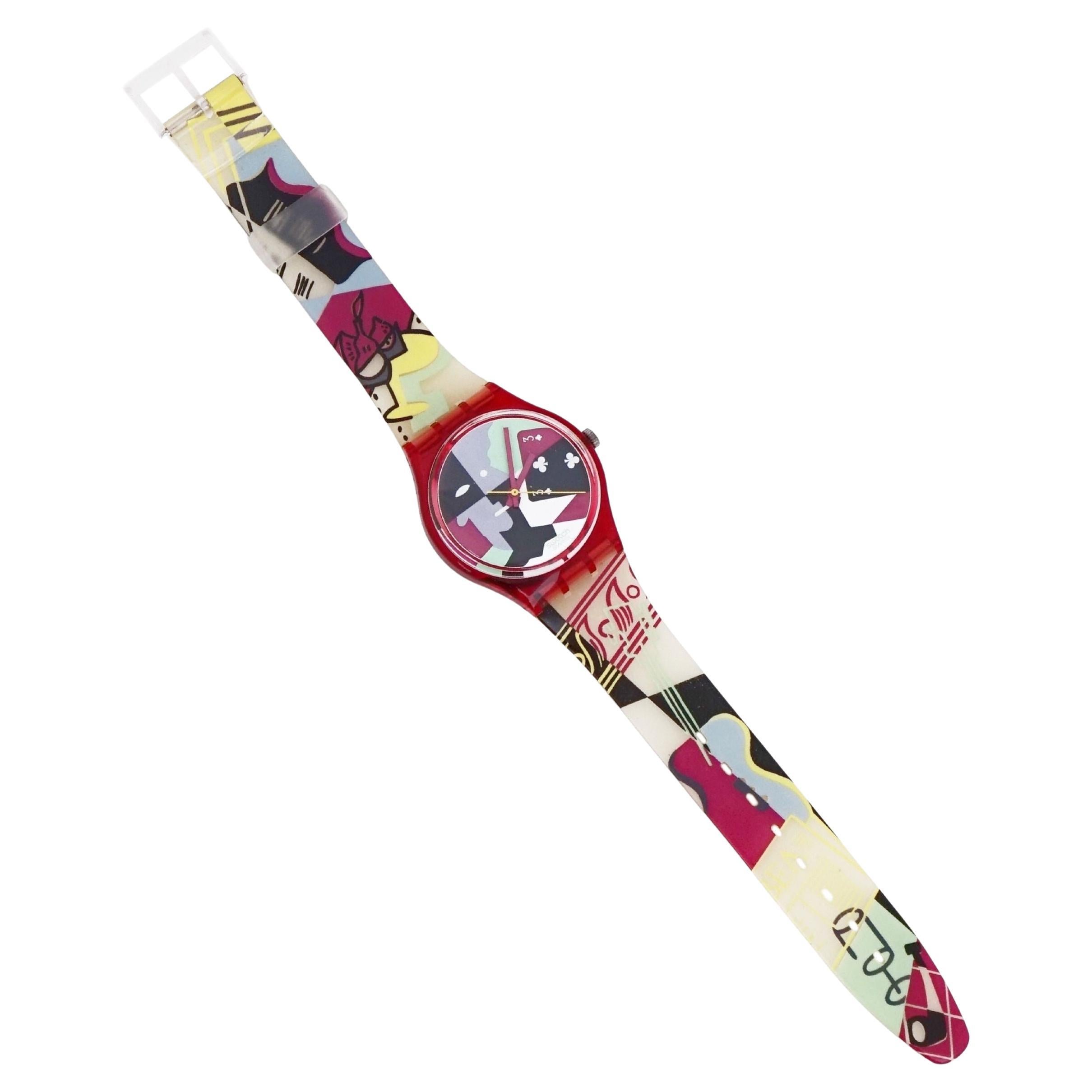 Abstract "Cubist Rap" Wristwatch By Beatrice Santiccioli For Swatch, 1990s For Sale