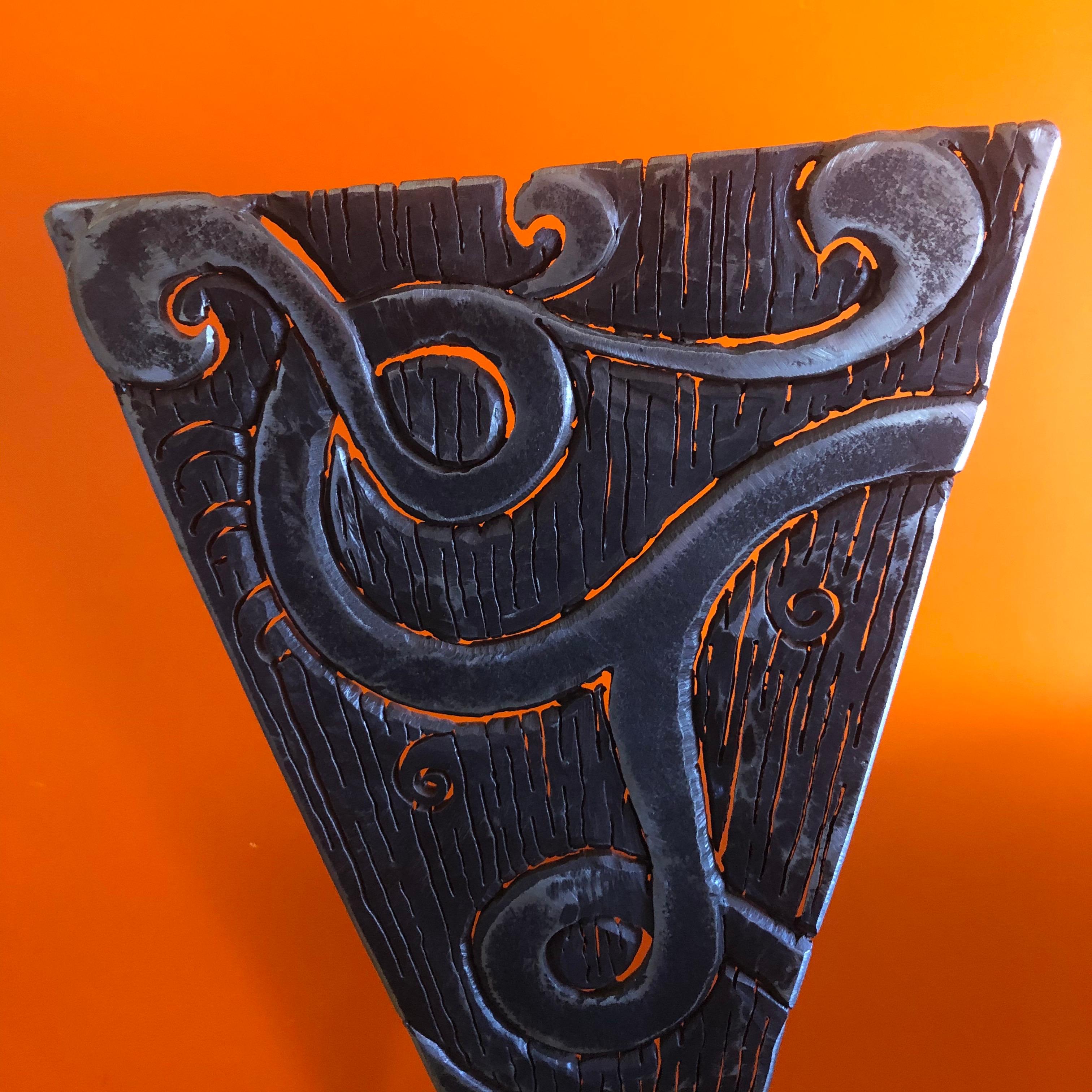Abstract Cut Steel Sculpture by Bernard Collin In Good Condition For Sale In San Diego, CA