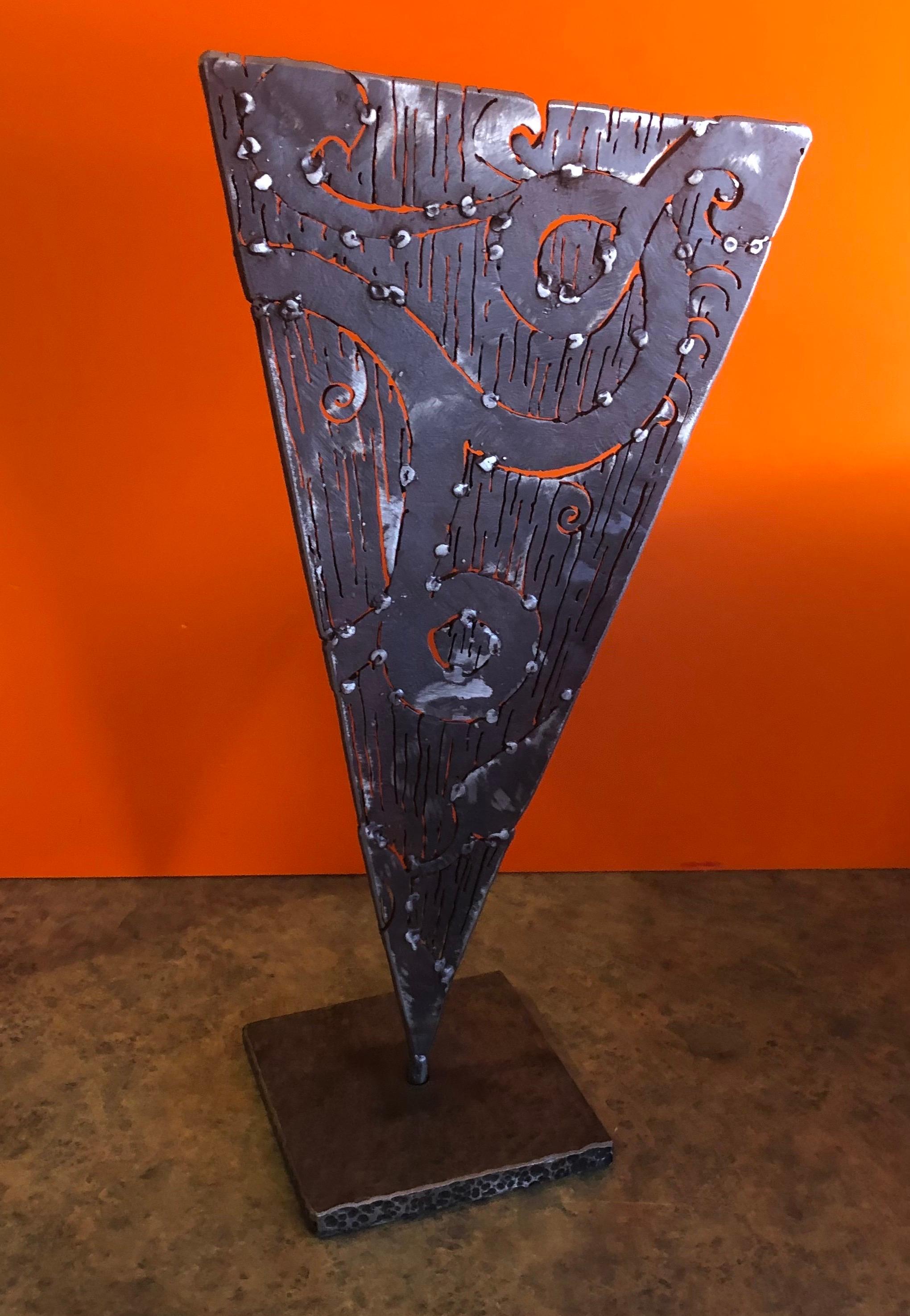 20th Century Abstract Cut Steel Sculpture by Bernard Collin For Sale