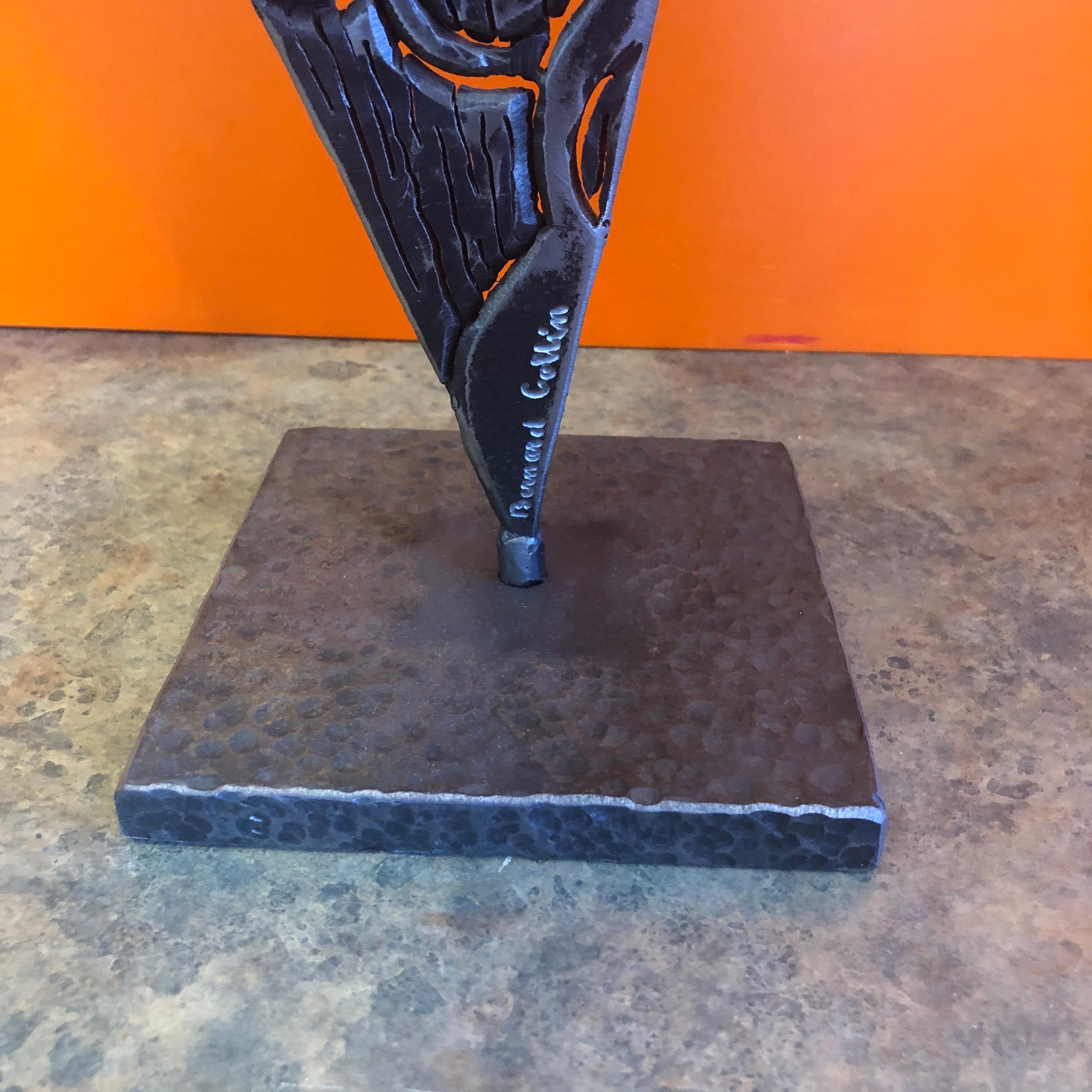 Metal Abstract Cut Steel Sculpture by Bernard Collin For Sale