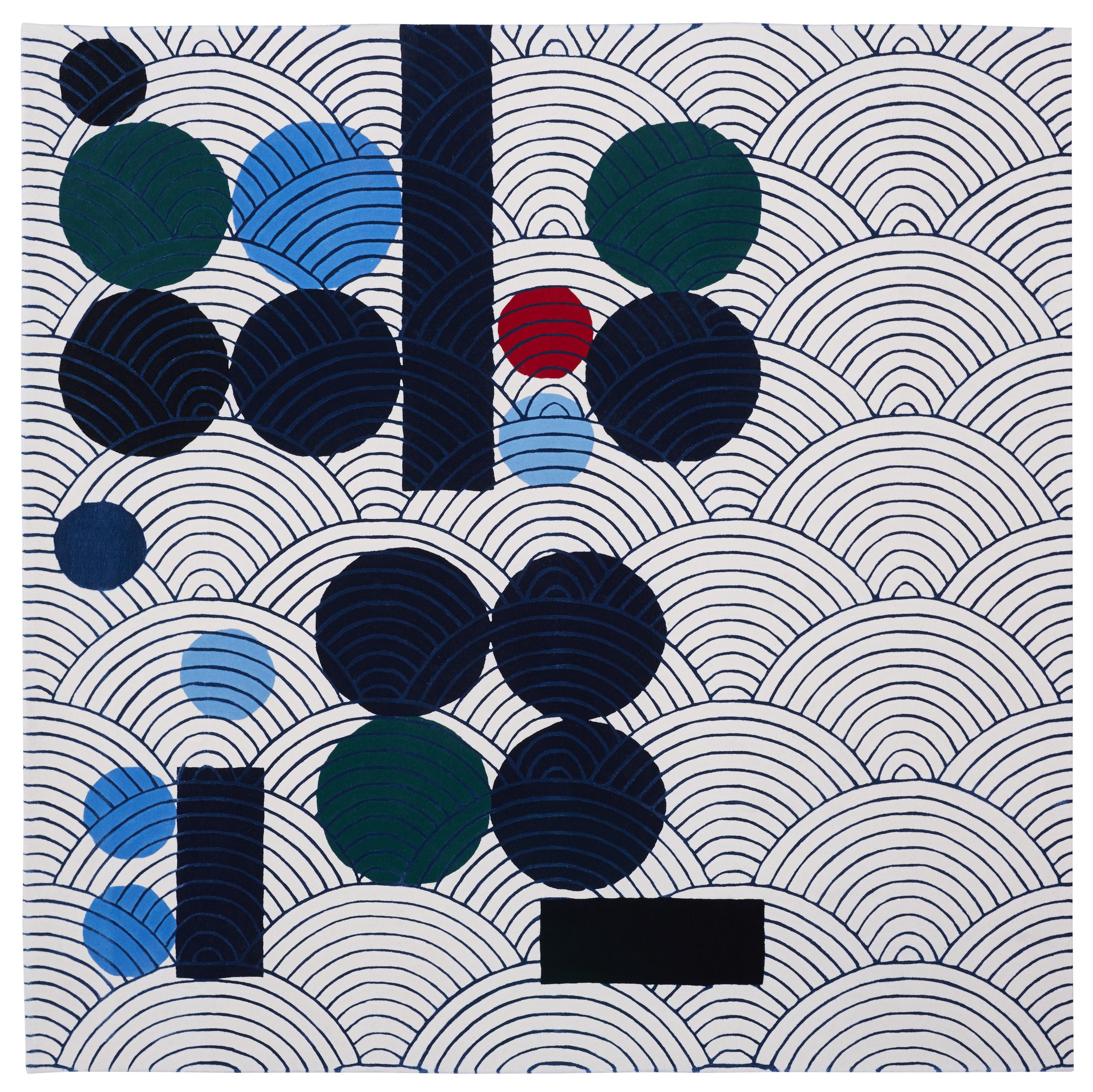 Abstract Dadaist Contemporary Rug Inspired by Sophie Taeuber Arp 4
