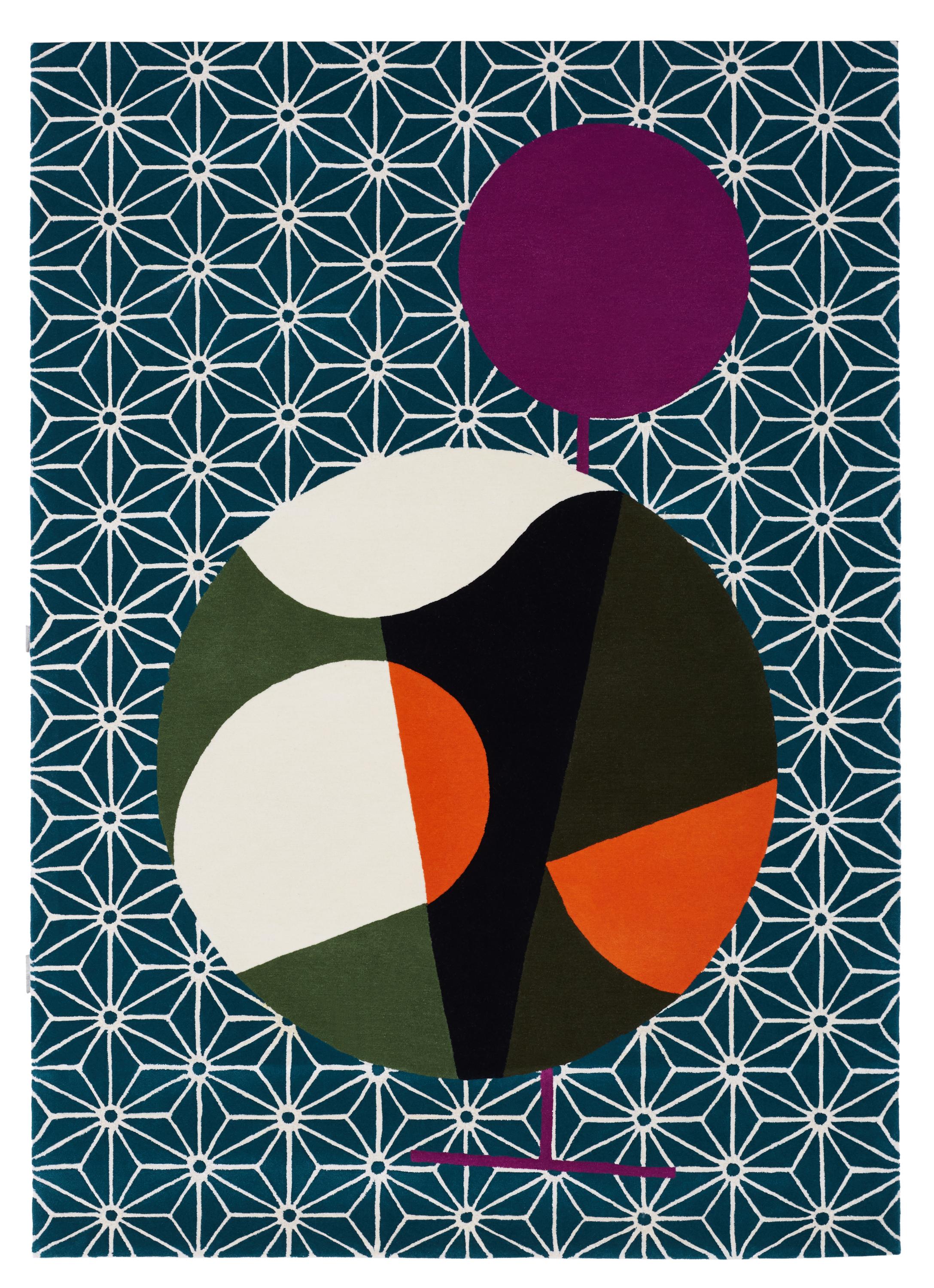 Abstract Dadaist Contemporary Rug Inspired by Sophie Taeuber Arp 7