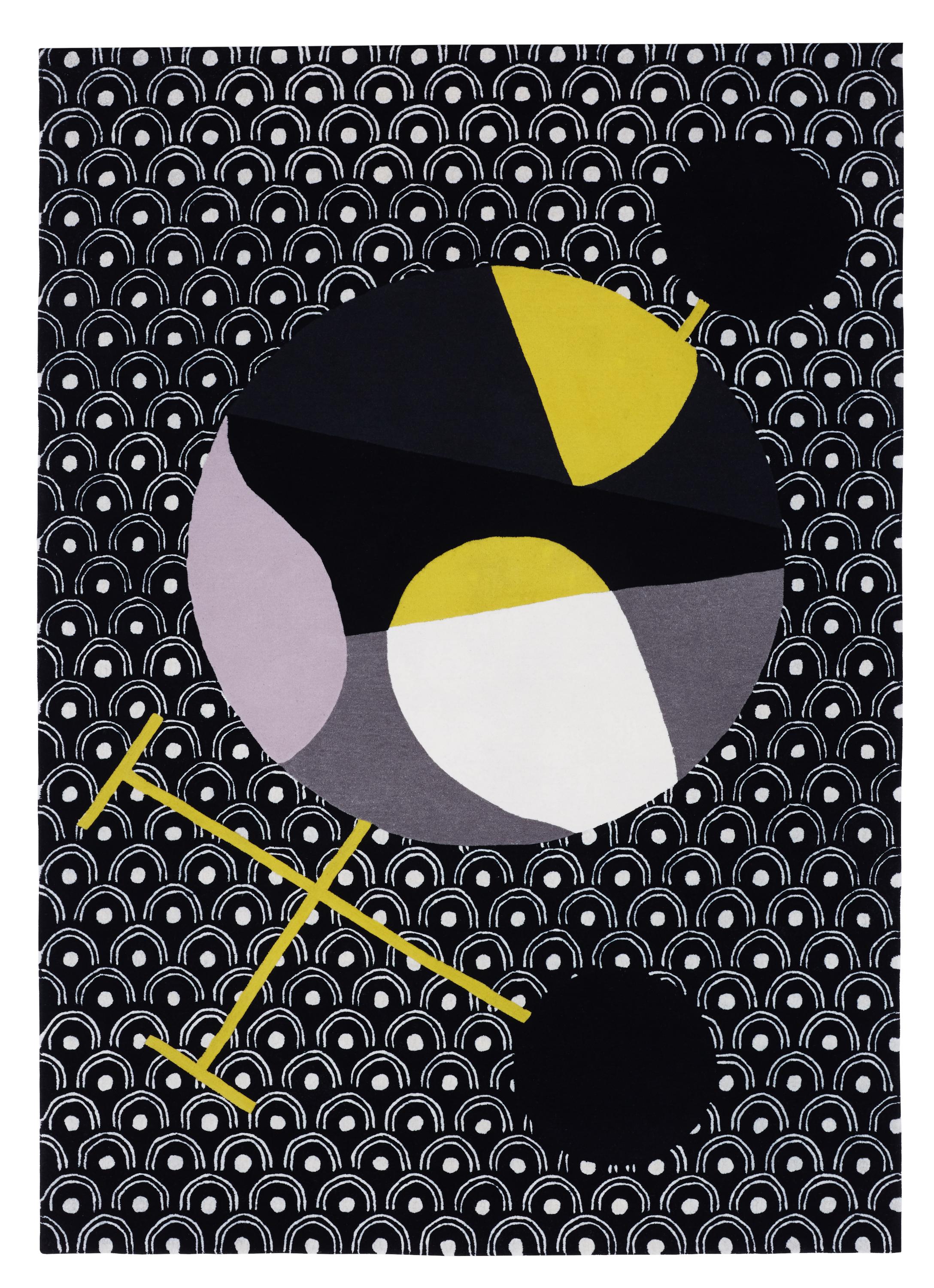 Abstract Dadaist Contemporary Rug inspired by Sophie Taeuber Arp 11