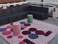 Abstract Dadaist Contemporary Rug Inspired by Sophie Taeuber Arp