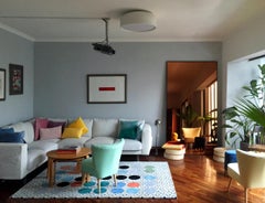 Abstract Dadaist Contemporary Rug Inspired by Sophie Taeuber Arp