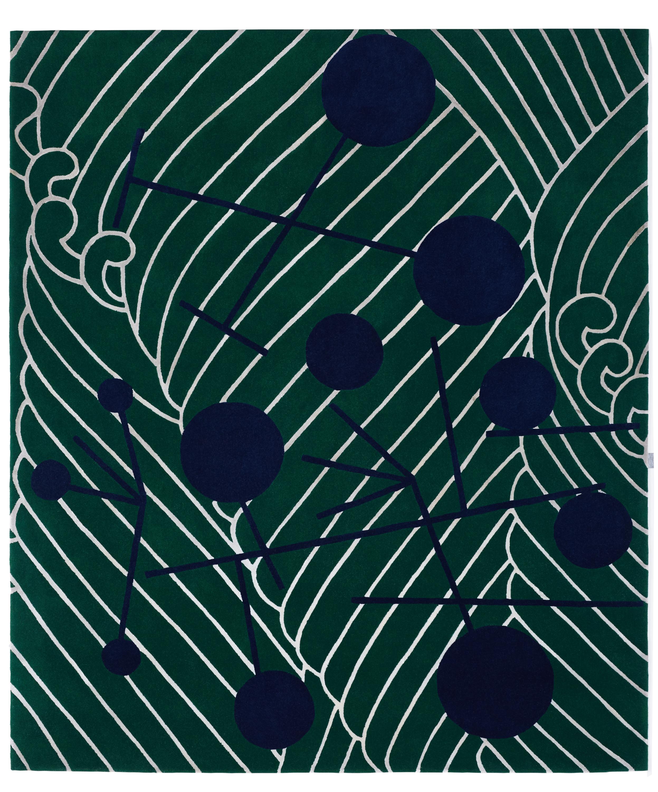 Abstract Dadaist Contemporary Rug Inspired by Sophie Taeuber Arp 1