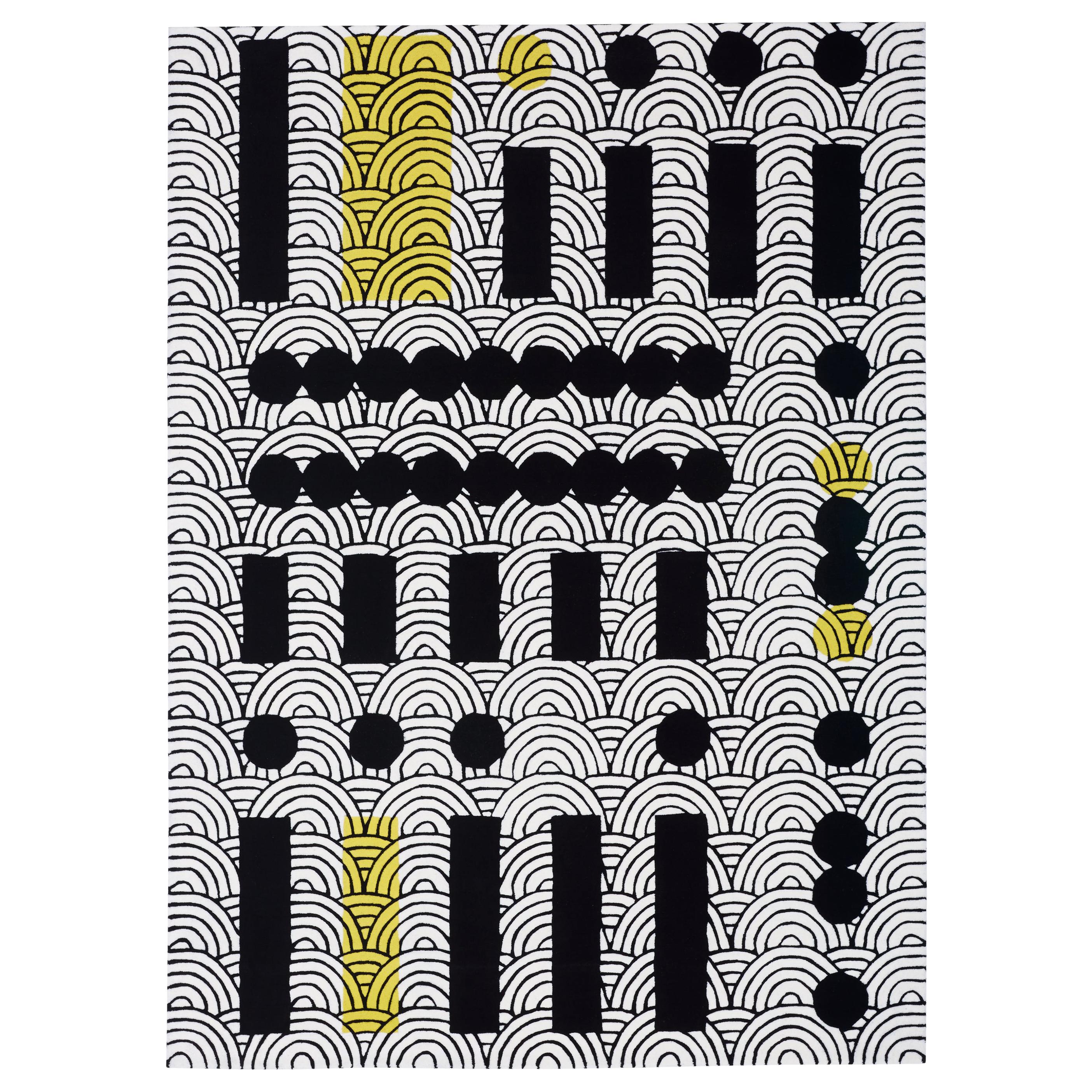 Abstract Dadaist Contemporary Rug Inspired by Sophie Taeuber Arp