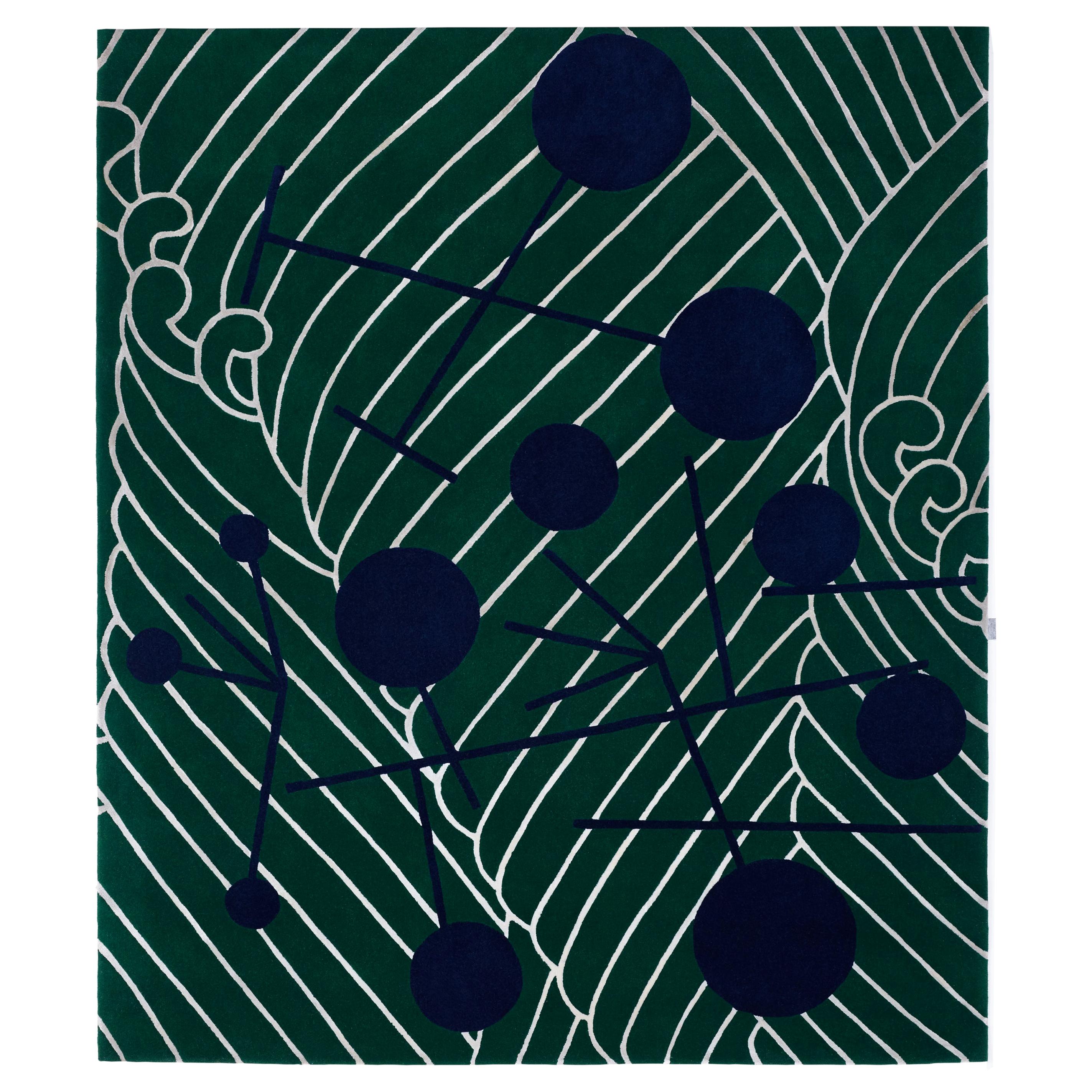 Abstract Dadaist Contemporary Rug Inspired by Sophie Taeuber Arp