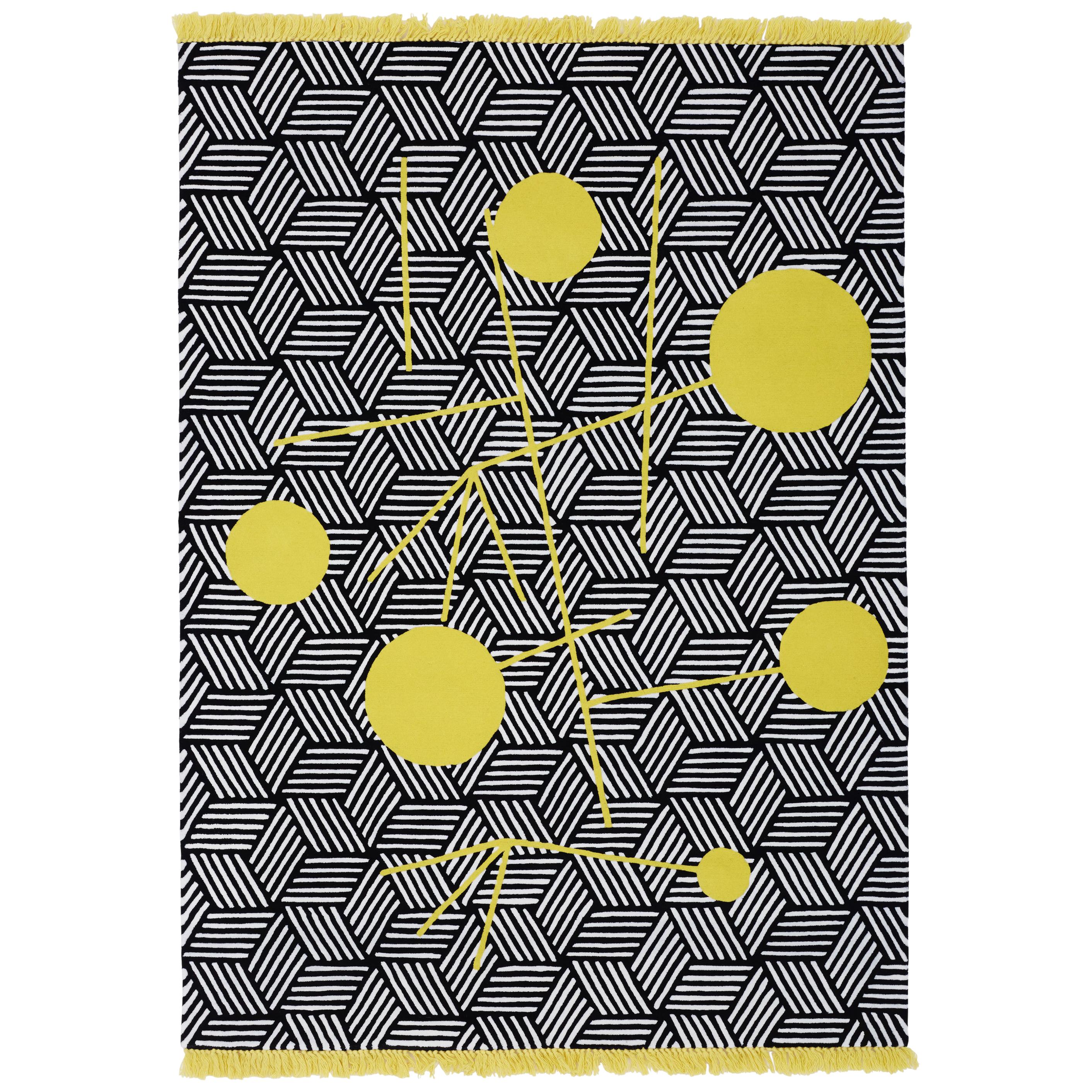 Abstract Dadaist Contemporary Rug Inspired by Sophie Taeuber Arp