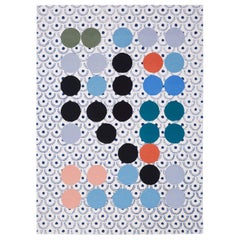 Alfombra abstracta dadaísta contemporánea inspirada en Sophie Taeuber Arp