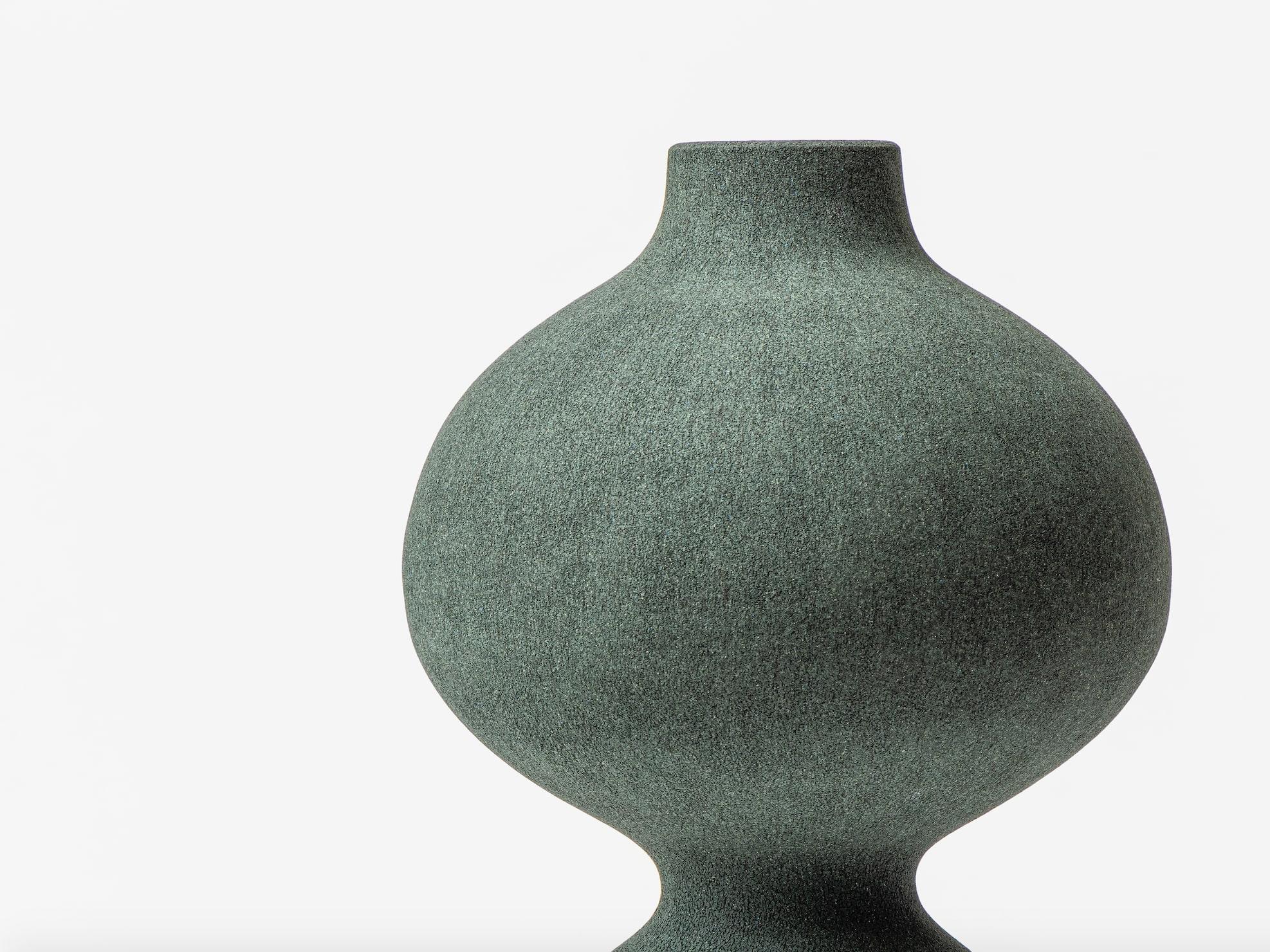 Baluster Vase III, 2023, (Ceramic, C. 14.5 in. h x 8.2 in. w x 8.2 in. d, Object No.: 4150)

Heisselberg Pedersen’s sculptures are hand-modeled from stoneware and glazed with slip-glazes, which give the works a stone-like, dry surface with a rich