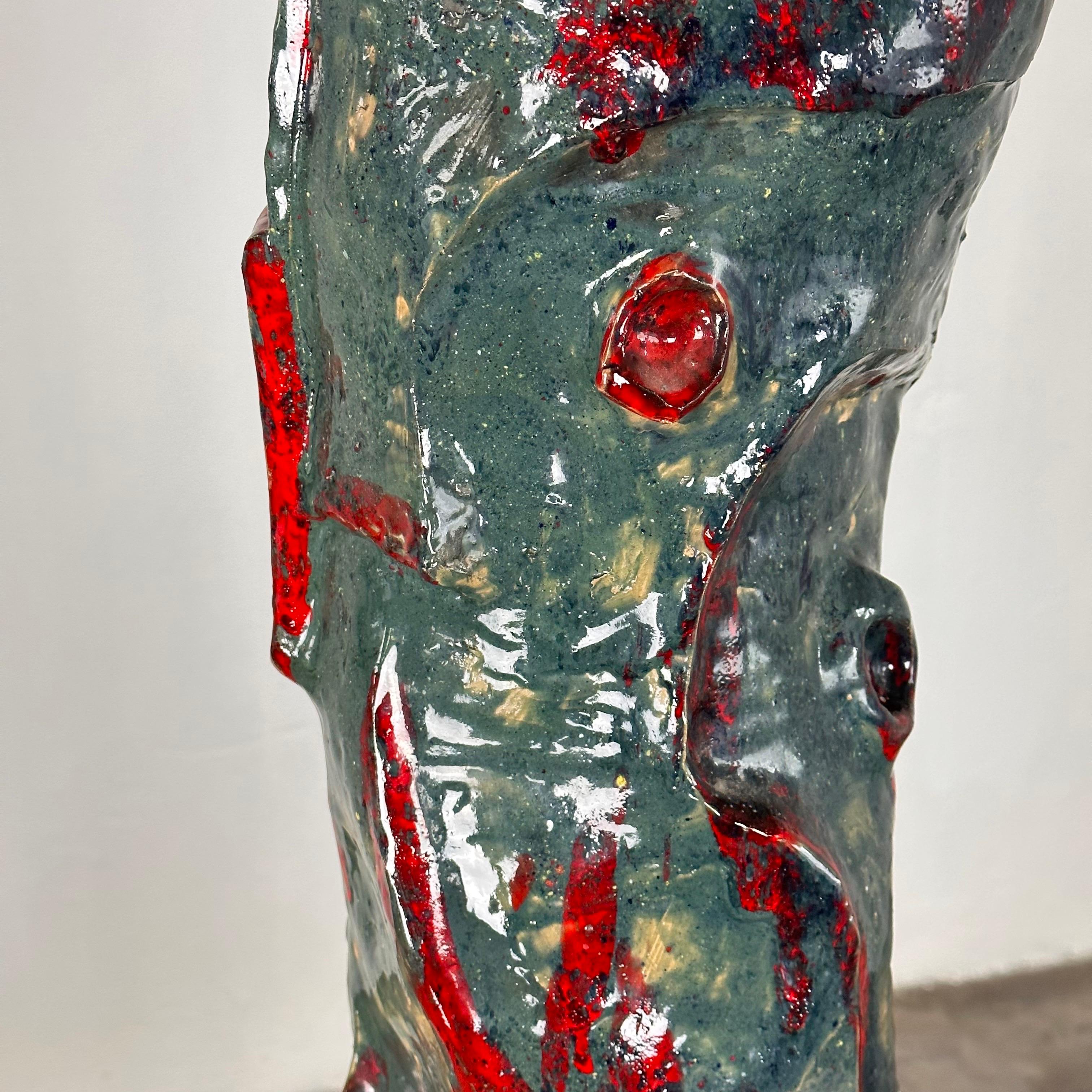 Smaltato Vaso decorativo astratto in ceramica smaltata Scultura di Pupo Gino, anni '40, Italia in vendita