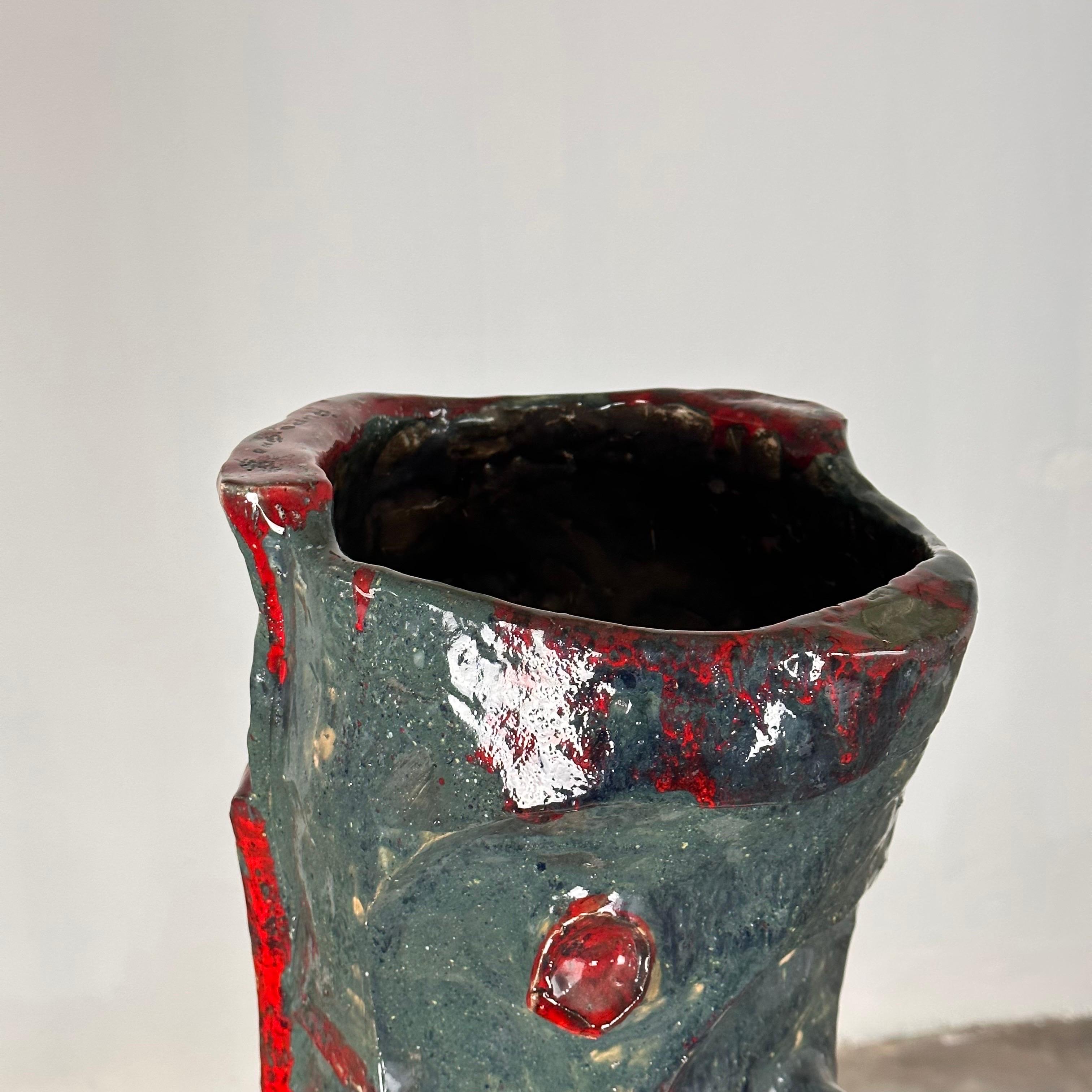 Vaso decorativo astratto in ceramica smaltata Scultura di Pupo Gino, anni '40, Italia In condizioni buone in vendita a Bagnolo Mella, Brescia