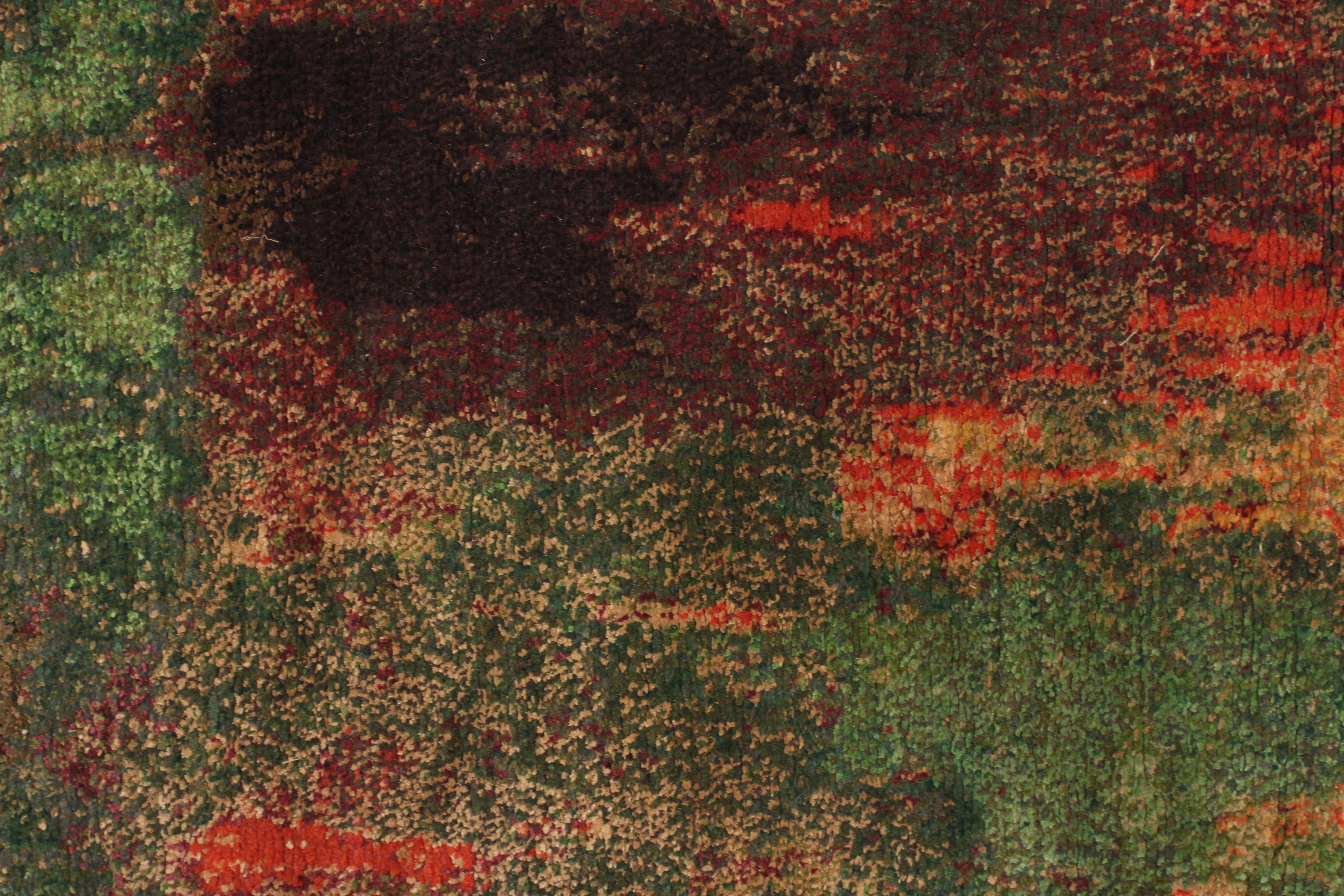 Modern Abstract Design Salsa Rug in Wool, Silk and Nettle by Zoë Luyendijk Studio For Sale