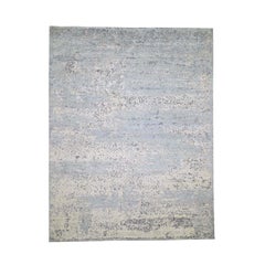 Abstract Design Wool and Pure Silk Hand Knotted Oriental Rug