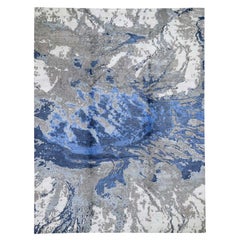 Abstract Design Wool and Silk Hi-low Hand Knotted Oriental Rug Abstract Design Wool and Silk Hi-low Hand Knotted Oriental Rug