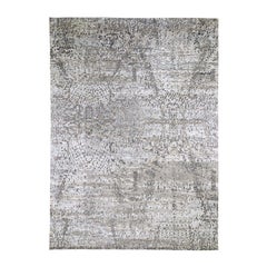 Abstract Design Wool and Silk Hi-low Pile Hand Knotted Oriental Rug Abstract Design Wool and Silk Hi-low Pile Hand Knotted Oriental Rug