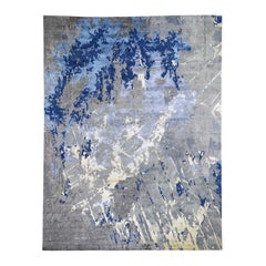Abstract Design Wool and Silk Hi-low Pile Hand Knotted Oriental Rug Abstract Design Wool and Silk Hi-low Pile Hand Knotted Oriental Rug