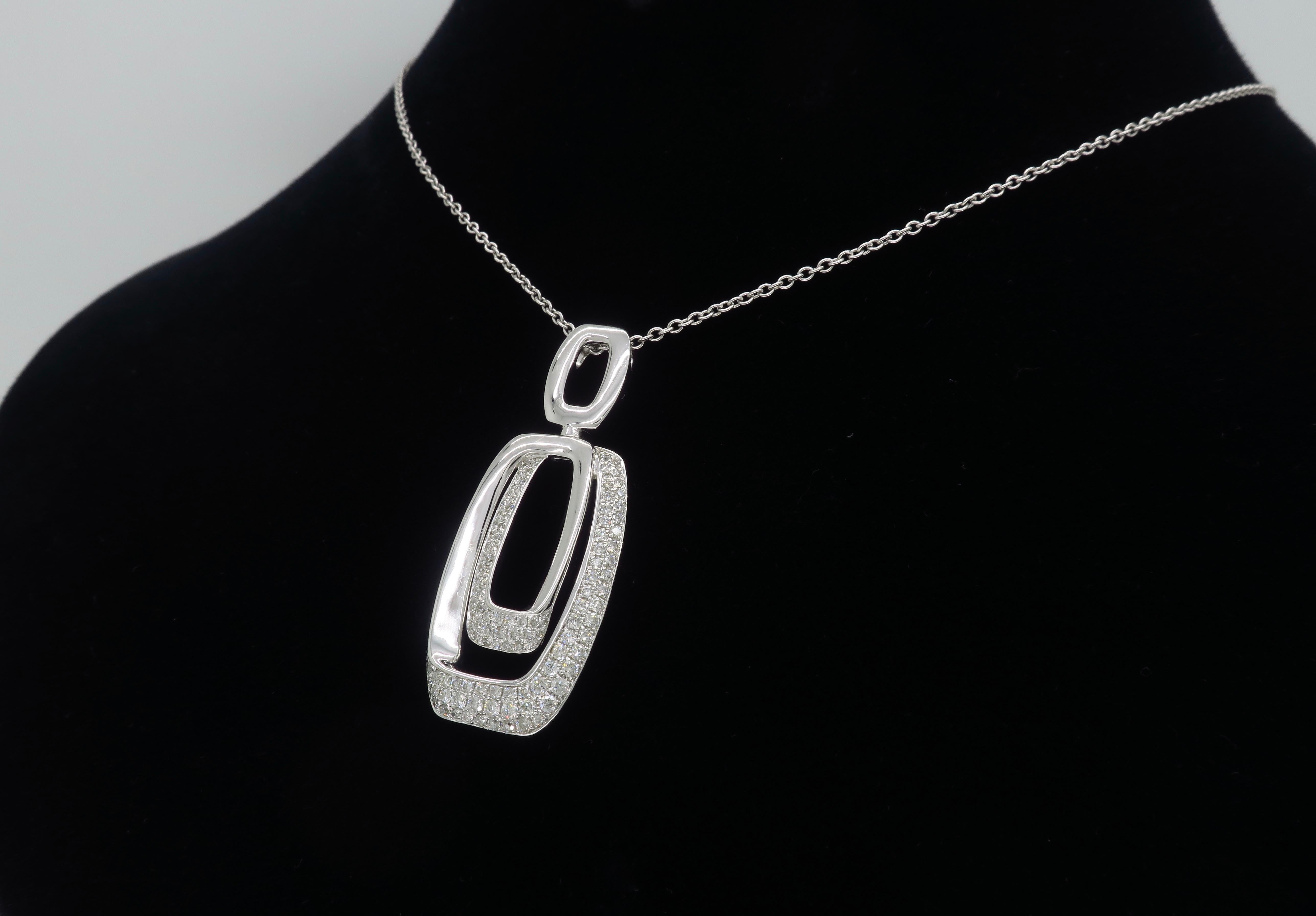 Abstract Diamond Drop Pendant Necklace 6